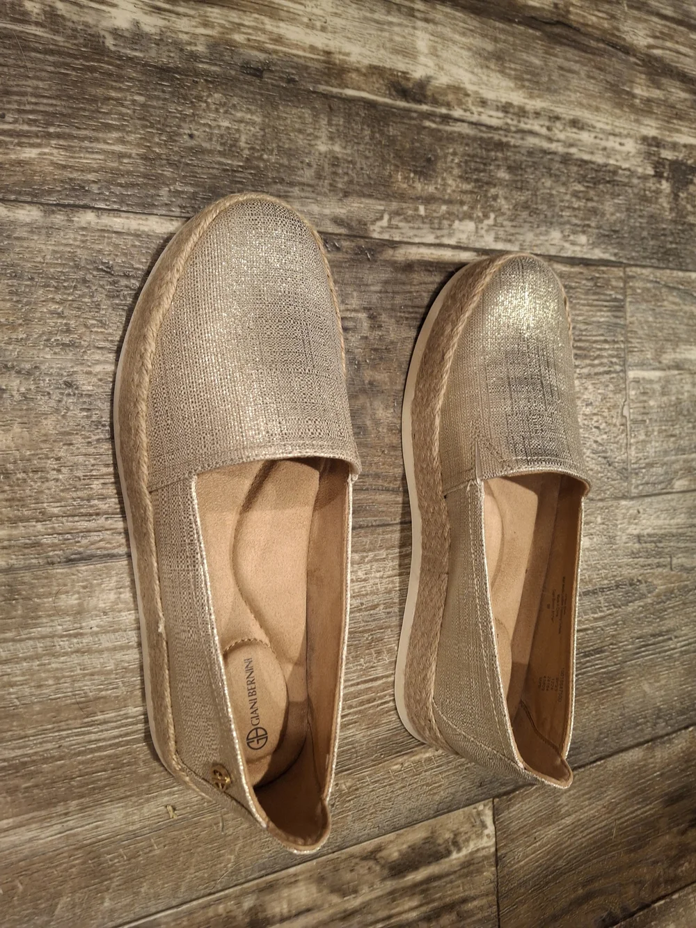 Giani Bernini Metallic Gold Slip-On Espadrilles